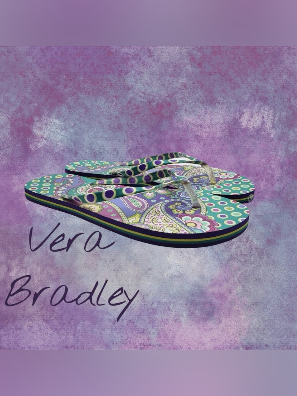 🆕 Vera Bradley Paisley Flip flops in size 5/6